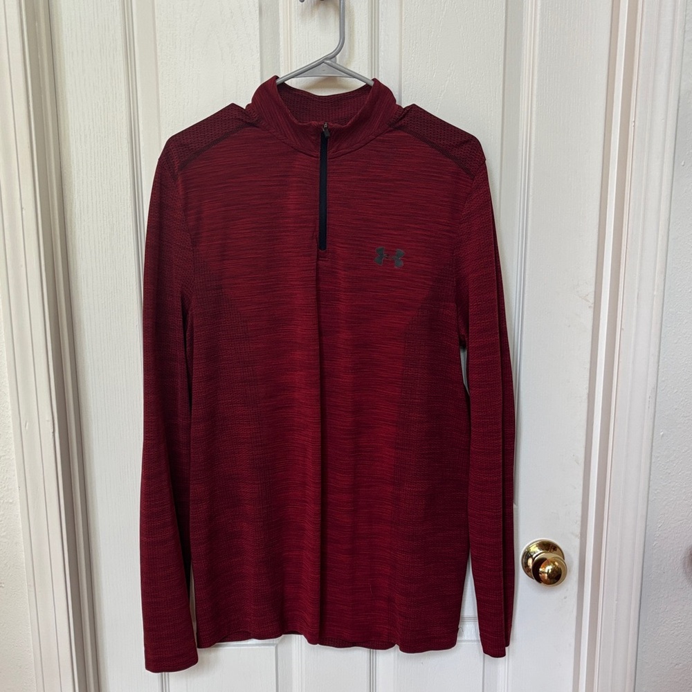 Under Armour Men's Maroon Half-Zip Performance Top